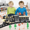 JUQU Juego de trenes – Juguetes de tren para niños con luces