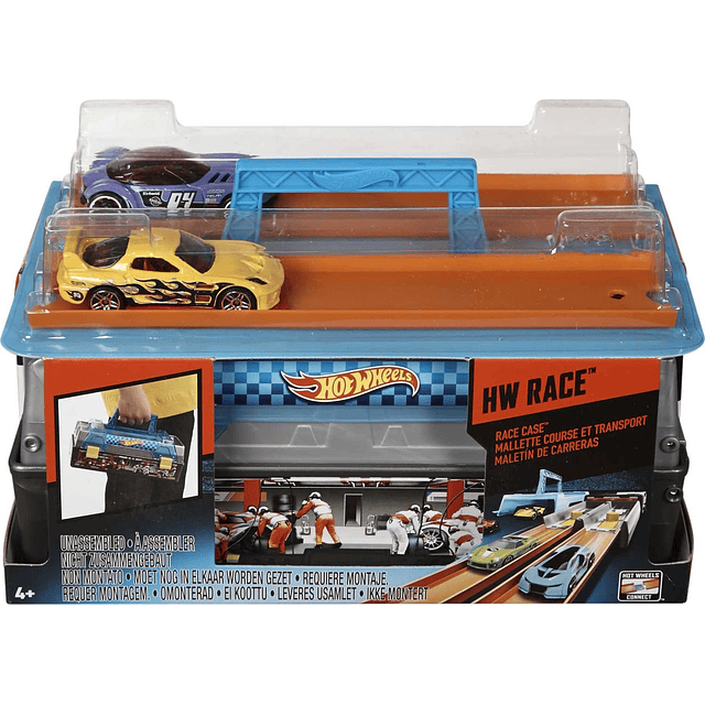 Toy Cars & Track Set, Race Case Playset con 2 vehículos en e