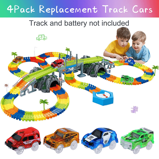 Tracks Cars Magic, coches de carreras de juguete mágicos ilu