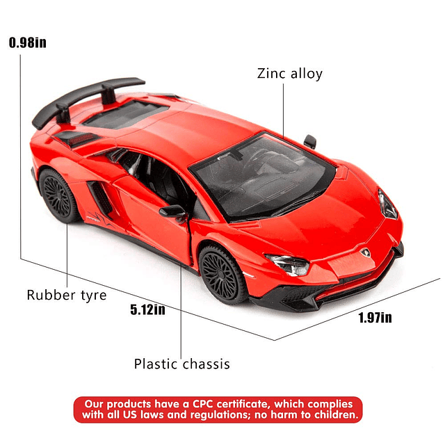 Modelo de coche de fundición Aventador LP700-4 escala 1/36,