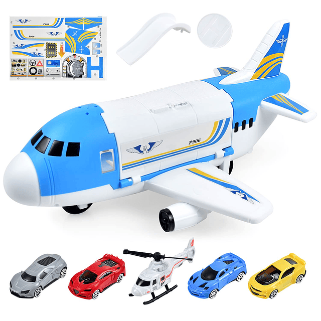 Transport Cargo Avión Coche Juego de Juguete para Niños y Ni