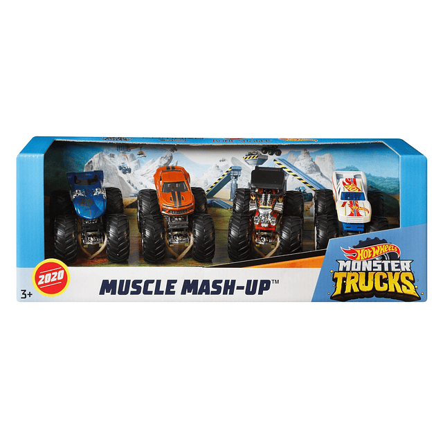 Monster Trucks Paquete de 4, escala 1:64, juego de 4 vehícul