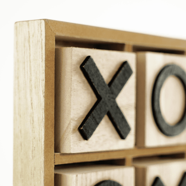 Juego de mesa de madera Tic Tac Toe - Decoración de mesa de