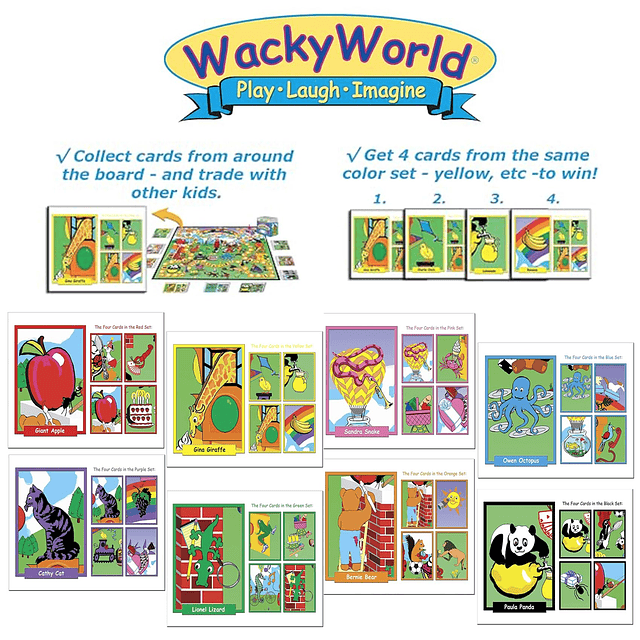 Wacky World los niños coleccionan e intercambian cartas de a