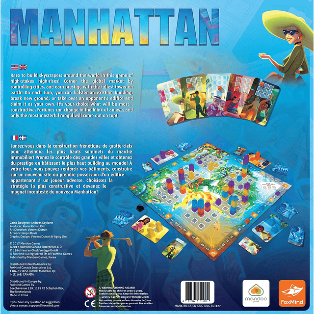 FoxMind Games Manhattan, nueva edición, reimpresión de un cl