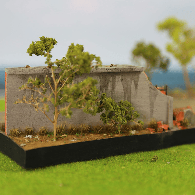 Paisaje de vegetación en miniatura, arbustos tupidos, mechón