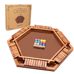 Juego de dados Shut The Box actualizado diseño marrón, retro