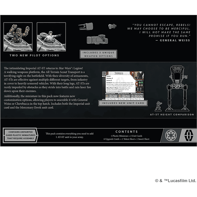 Star Wars Legion at-ST Walker Expansión | Juego de batalla p