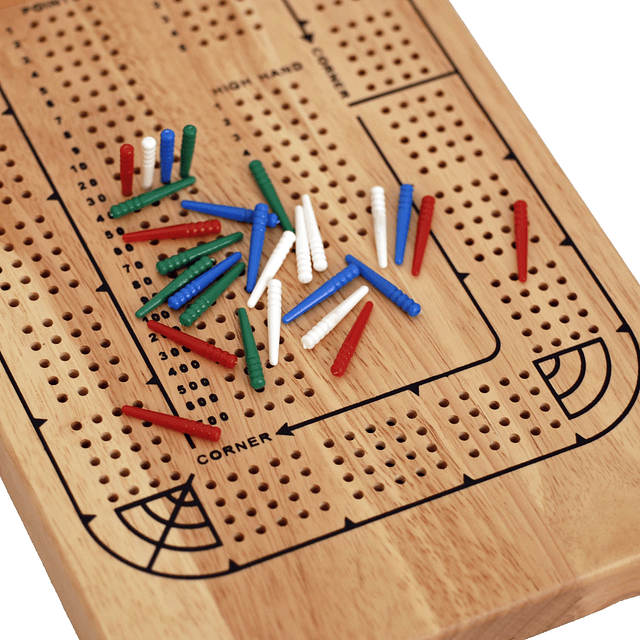 Tablero de Cribbage de Madera para 4 Jugadores, Tablero de 4