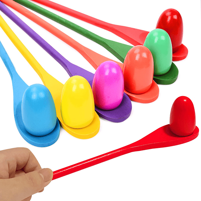 Juego de Carreras de Cucharas para Huevos, 6 Piezas de Huevo