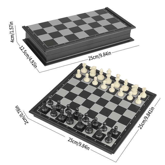 Juego de damas de backgammon 3 en 1, tablero de ajedrez magn