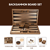 Juego de mesa de backgammon plegable con incrustaciones de m