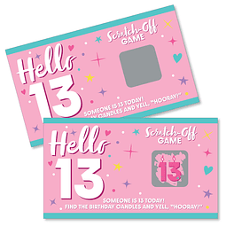 Girl 13th Birthday - Tarjetas oficiales para raspar y raspar