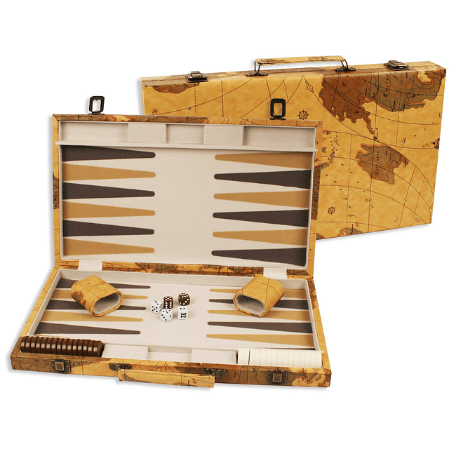 Juego de backgammon de polipiel de 18 pulgadas con hermoso d