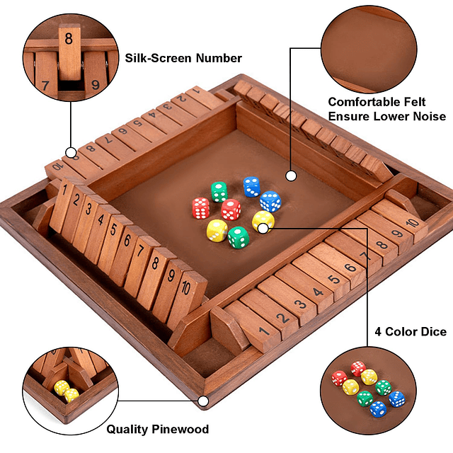 Juego de dados de 1 a 4 jugadores, juego familiar de mesa de