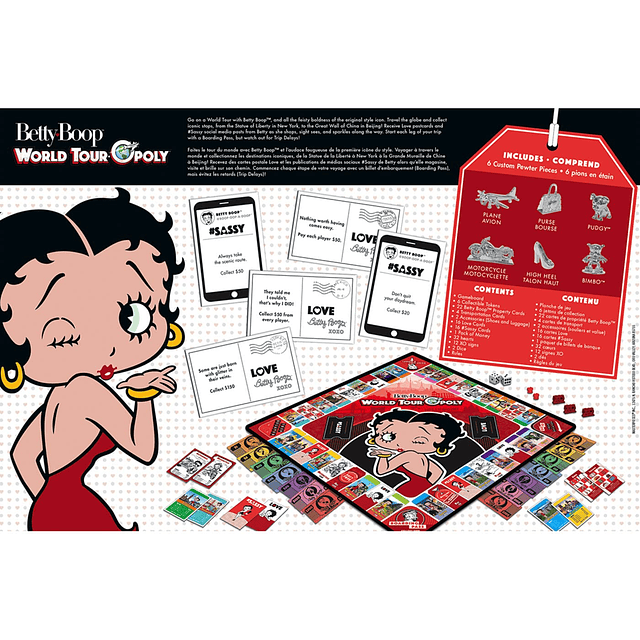 Juegos de mesa Opoly - Betty Boop World Tour Opoly - Juegos