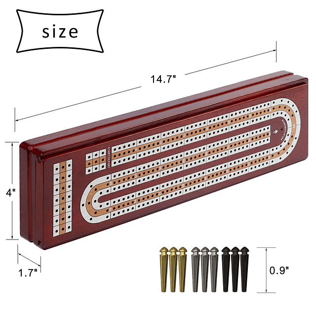 Upgrade Juego de mesa de madera para cribbage, tablero conti