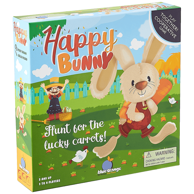 Juego para niños cooperativo Happy Bunny azul naranja, 36 me