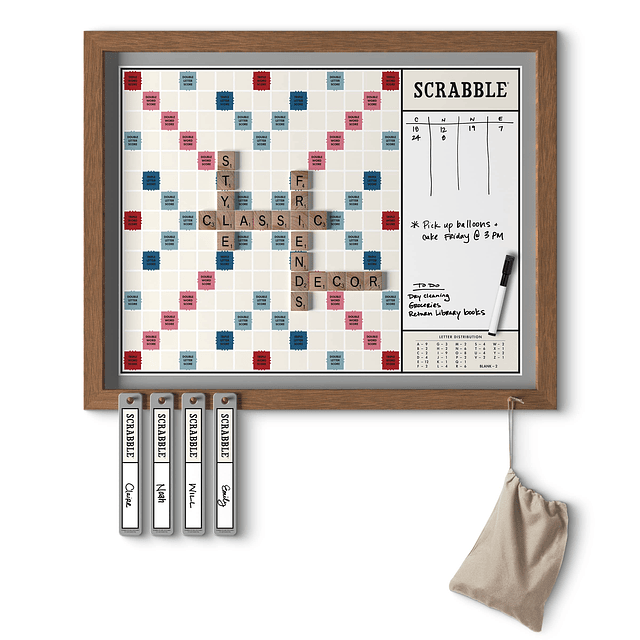 Scrabble Deluxe Vintage 2 en 1 Edición de pared con tablero