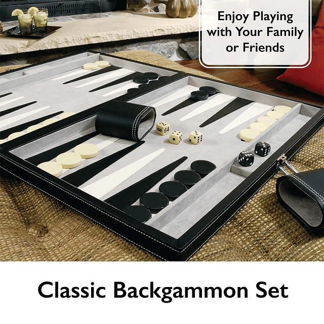 Juego de mesa de backgammon Mainstreet Classics de 18 pulgad