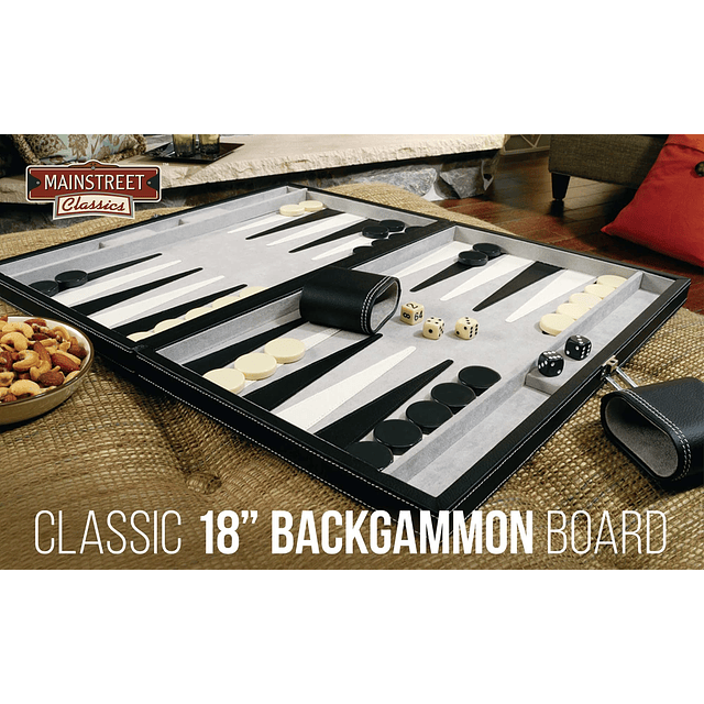 Juego de mesa de backgammon Mainstreet Classics de 18 pulgad