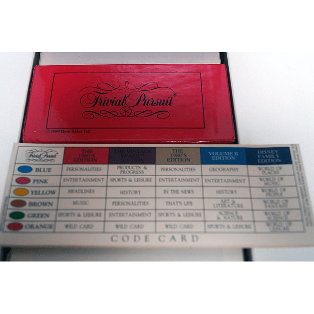 Trivial Pursuit juego de cartas de los años 60 para usar con