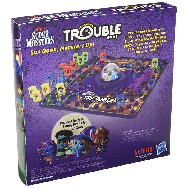 Hasbro Games Trouble Juego de mesa Netflix Super Monsters Ed