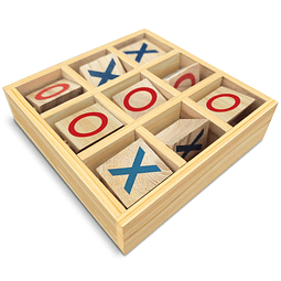 Juego de madera Tic-Tac-Toe, pequeño juego de viaje con piez