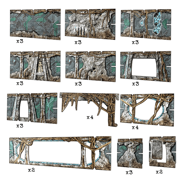 - Terreno de ciencia ficción para juegos 3D de mesa modular