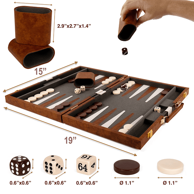 Juego de backgammon - Juegos de mesa de backgammon clásicos