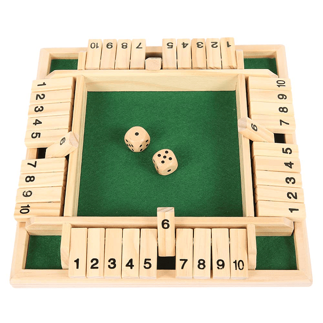 Juego de dados Shut The Box, juego de matemáticas de mesa de