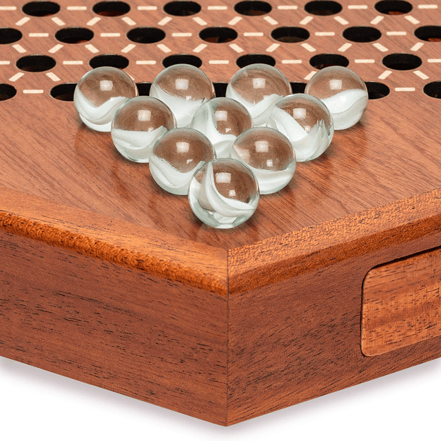 Juego de mesa Halma de damas chinas de madera, 12,7 pulgadas