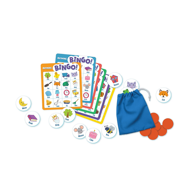 Rhyming Bingo - Juego de lectura y aprendizaje para niños de