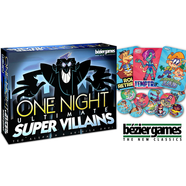 One Night Ultimate Super Villains, juego de fiesta familiar,