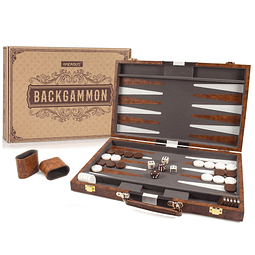 Juego de backgammon, juego de mesa clásico de 15 pulgadas co