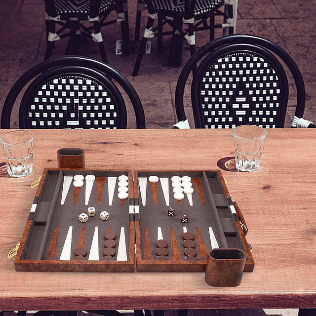 Juego de backgammon, juego de mesa clásico de 15 pulgadas co