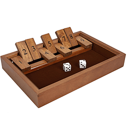 Shut the Box Juego de madera – 9 números con caja de madera