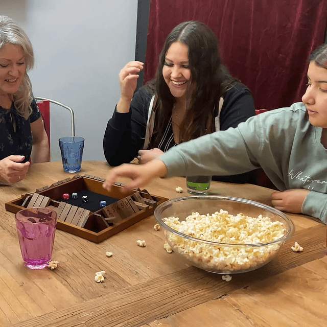 Juego de mesa de madera Shut The Box para 1-4 jugadores, 14