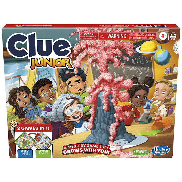 Juego de mesa Clue Junior | Tablero de juego de 2 caras, 2 j