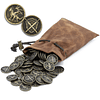 Monedas de metal y bolsa para juegos de mesa RPG - 100 moned