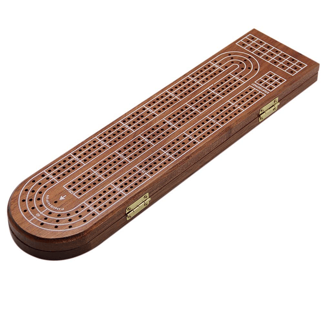 Juego de mesa de madera Cribbage de 3 pistas con clavijas de