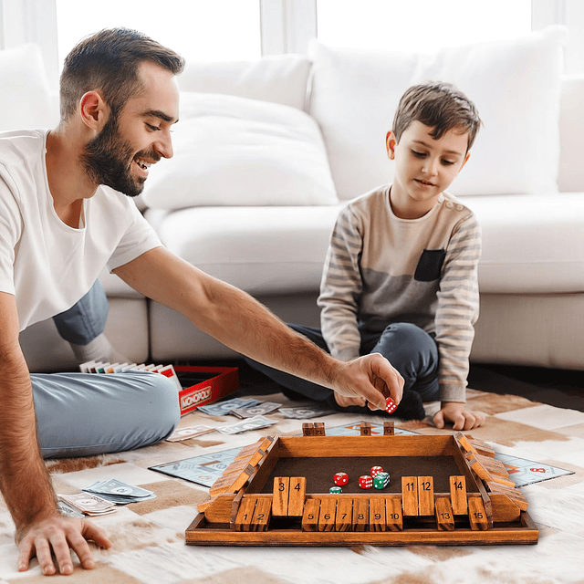 Juego de dados Shut The Box actualizado de 16.5 pulgadas con