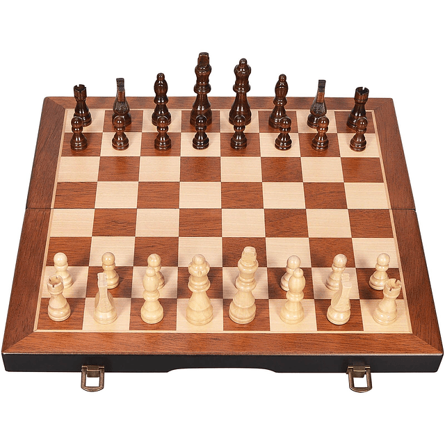 Juego de ajedrez magnético de madera de 15 pulgadas, juego d