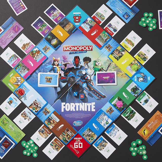 Monopoly Flip Edition Juego de mesa Fortnite para edades de