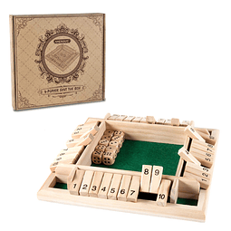 1-4 jugadores Shut The Box Juego de dados, clásico juego de