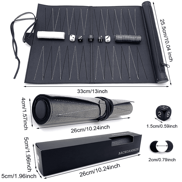 Juegos de backgammon de viaje enrollables, juegos de mesa pl