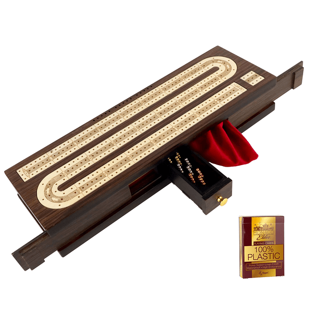 Juego de mesa Cribbage con almacenamiento de tarjetas, table