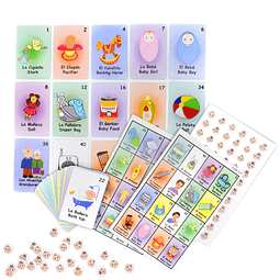 Juego de bingo y lotería para baby shower