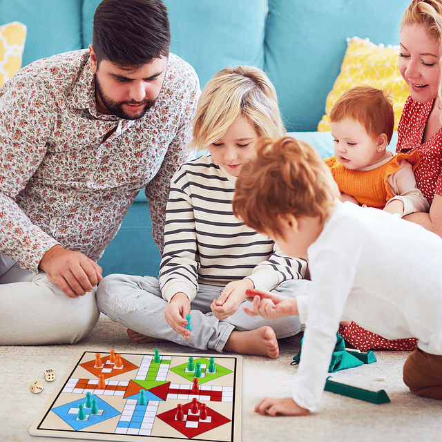 2 en 1 Serpientes y Escaleras, Juego de Ludo, Juego de Mesa