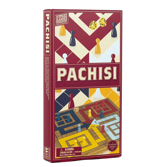 Pachisi - Juego de mesa familiar de madera tradicional/clási